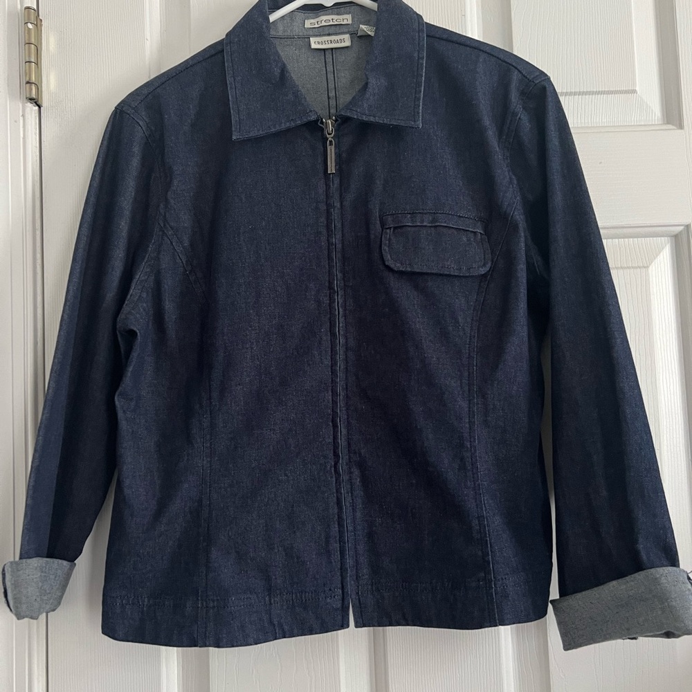Womens Crossroads zip up Jean Jacket, size 10